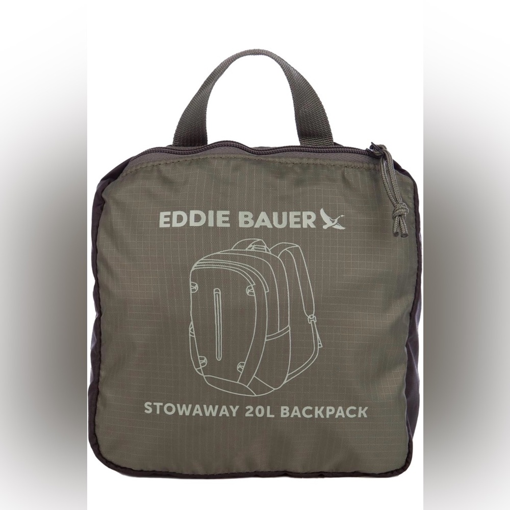 Eddie Bauer Green 20L Lightweight Stowaway Packable Spruce Green Backpack - Picture 3 of 16